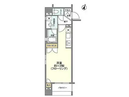 アビテ曙橋(ワンルーム/7階)の間取り写真
