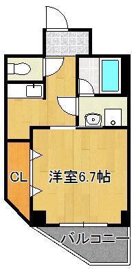 矢島ビル(1K/3階)の間取り写真