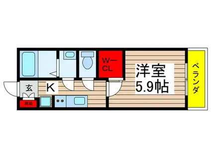 SパレスVI(1K/1階)の間取り写真