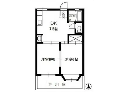 メゾンレオA棟(2DK/1階)の間取り写真