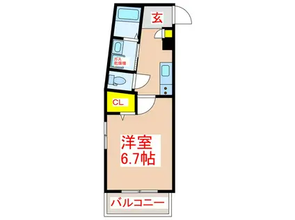 アルカディア下荒田(1K/5階)の間取り写真