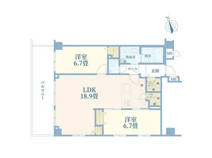 ロワール大井町(2LDK/1階)の間取り写真
