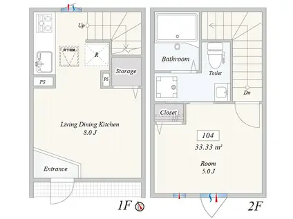 リベルテ白鷺(1LDK/1階)の間取り写真