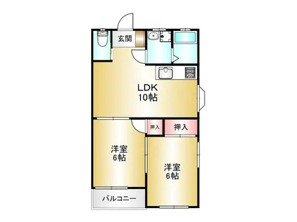 サンガーデン栄田(2LDK/1階)の間取り写真