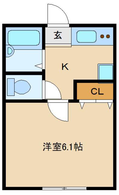 AZESTRENT 一橋学園 II(1K/2階)の間取り写真