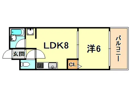 ユーコート(1LDK/3階)の間取り写真
