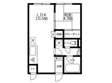 ヒルトップ菊名(1LDK/1階)の間取り写真