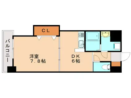 CASAFELICIA(1DK/3階)の間取り写真