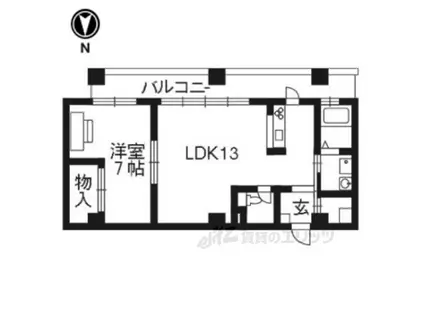 シュシュパルク六条院(1LDK/2階)の間取り写真