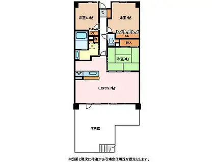 サーパスシティ庄内(3LDK/1階)の間取り写真