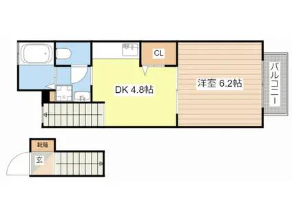 パル151(1DK/2階)の間取り写真