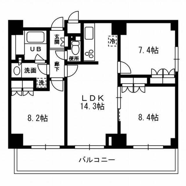 レジディア杉並方南町(3LDK/8階)の間取り写真