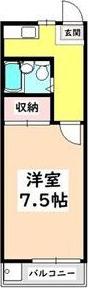 シャトルジュン(1K/2階)の間取り写真