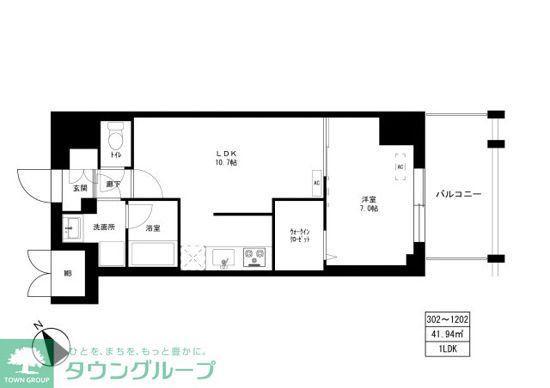 東京マンション(1LDK/11階)の間取り写真