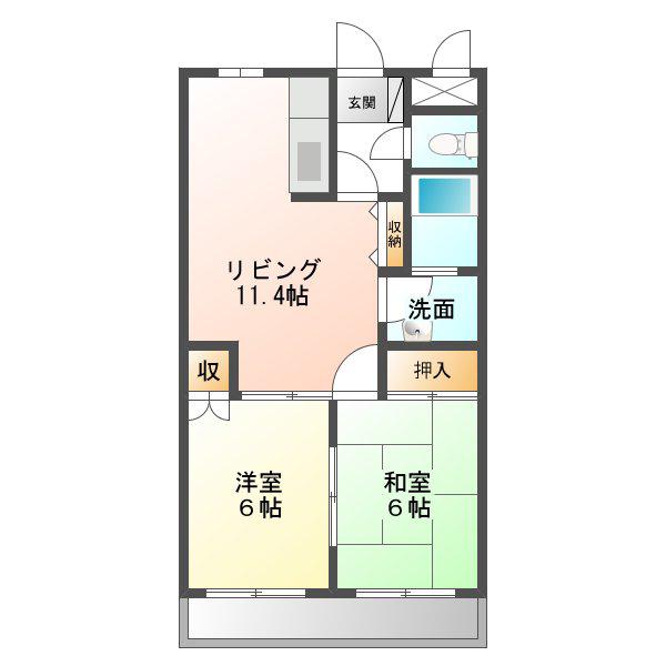 サンフィット21(2LDK/1階)の間取り写真