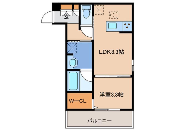 D-ROOM松香台(1LDK/2階)の間取り写真