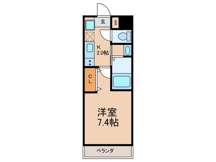 BASE上新庄(1K/3階)の間取り写真