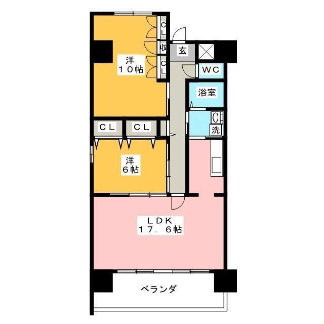 ESPOIR(2LDK/3階)の間取り写真