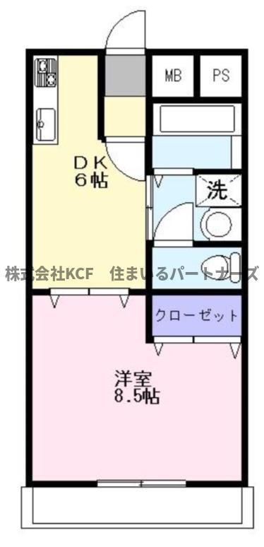 パークサイド小島(1DK/1階)の間取り写真