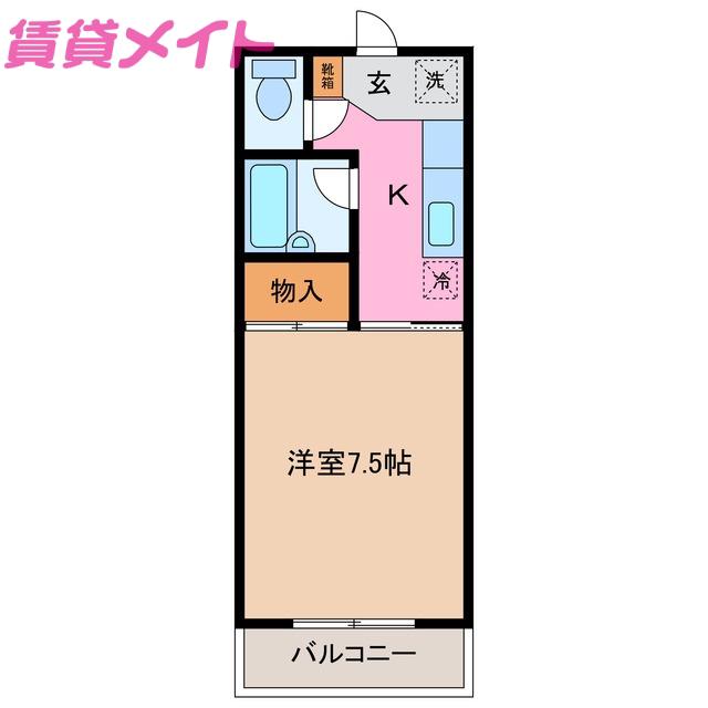 エミュHIRATA(1K/3階)の間取り写真