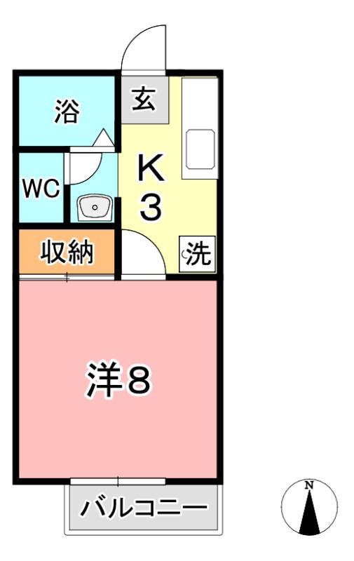 ラ・クプル93(1K/2階)の間取り写真