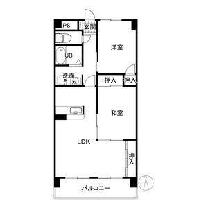 ロイヤルヒルズ山代参番館(2LDK/2階)の間取り写真