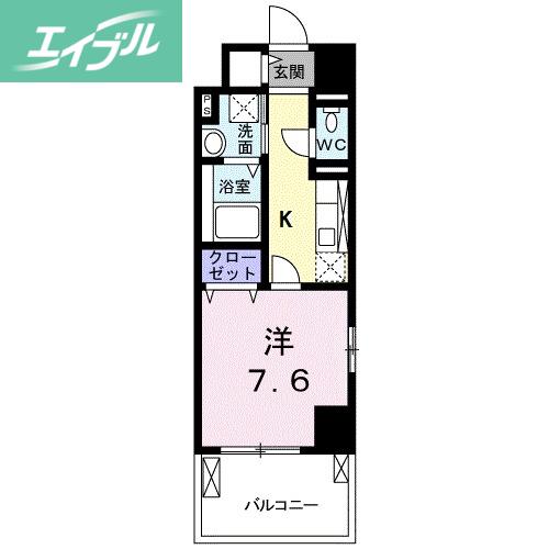ケイマイティ II(1K/2階)の間取り写真