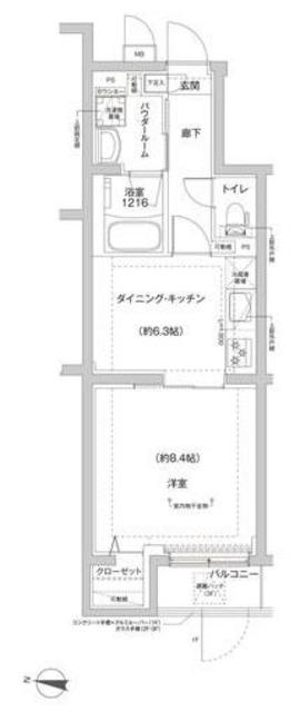 RELUXIA方南町II(1DK/2階)の間取り写真