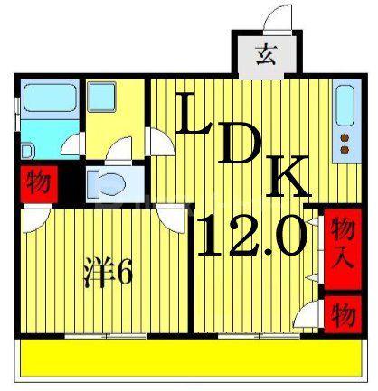 コーポラスウエダ(1LDK/4階)の間取り写真