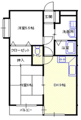 クレドール芝(3DK/2階)の間取り写真