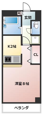 新屋敷山元マンション(1K/5階)の間取り写真