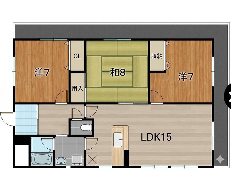 第2ゲートリバーハイツ(3LDK/4階)の間取り写真