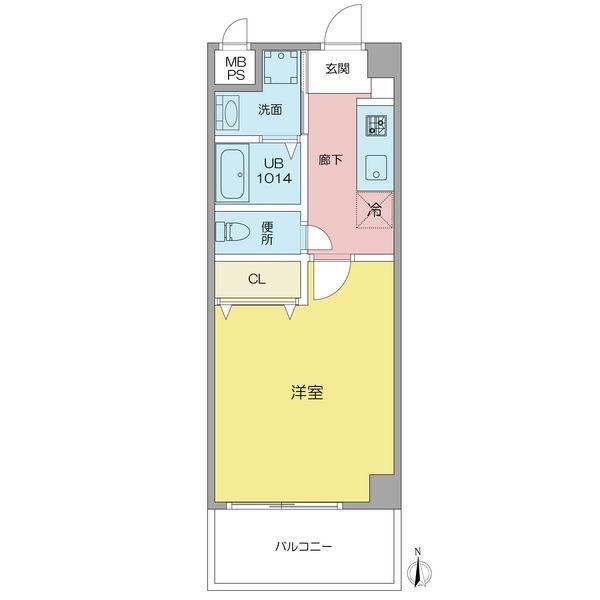 サウス VALLEY浅間(1K/4階)の間取り写真