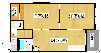 にしきマンション(2DK/1階)の間取り写真