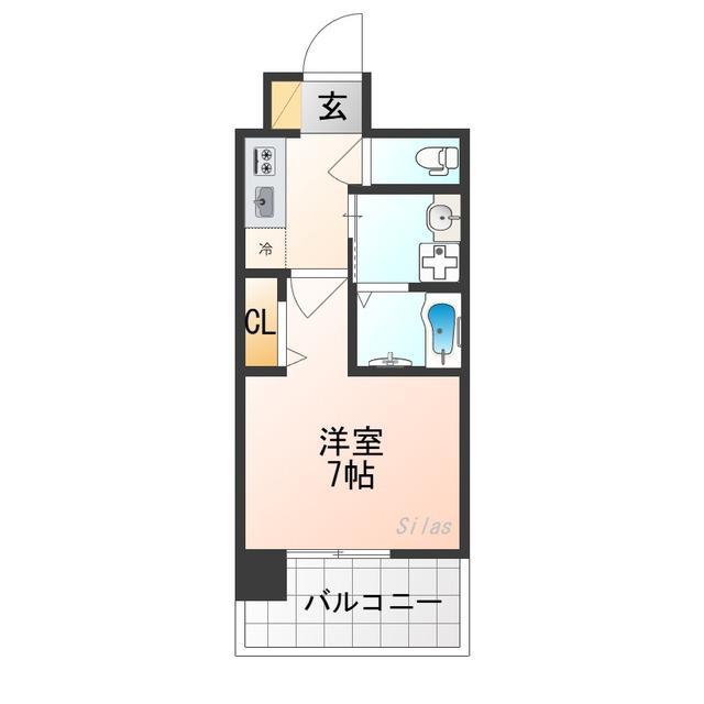 ベラジオ雅び京都西院II(1K/6階)の間取り写真