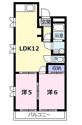 セピアビル(2LDK/2階)の間取り写真