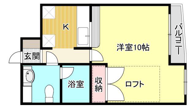 パラドール恩地(1K/3階)の間取り写真