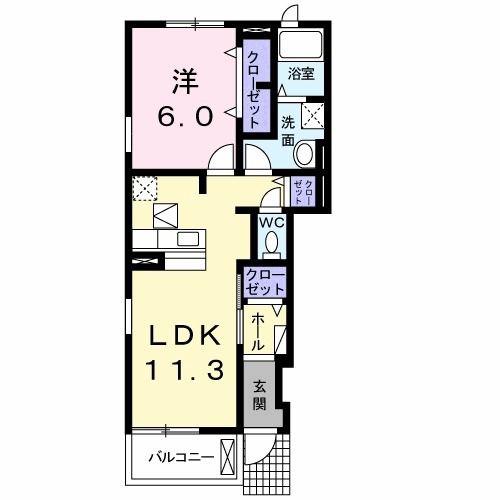 FLAT Y-II(1LDK/1階)の間取り写真