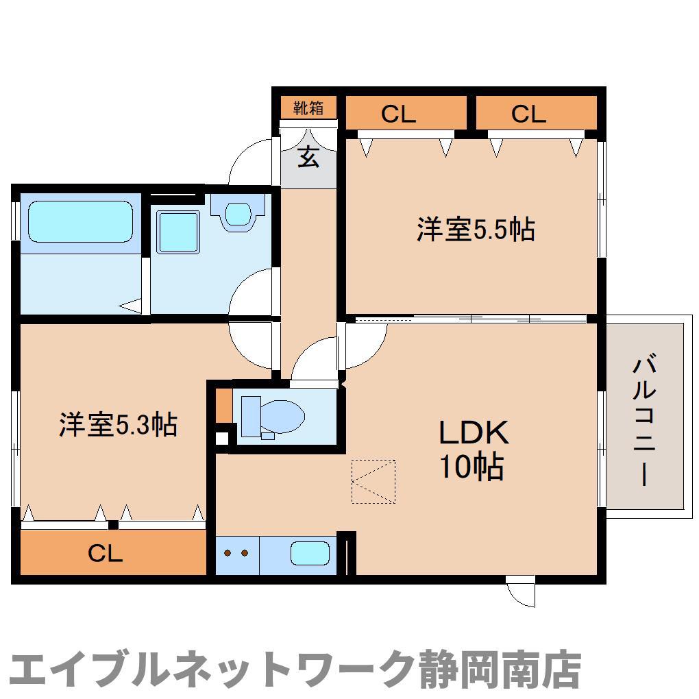 CASA VERDE A(2LDK/1階)の間取り写真