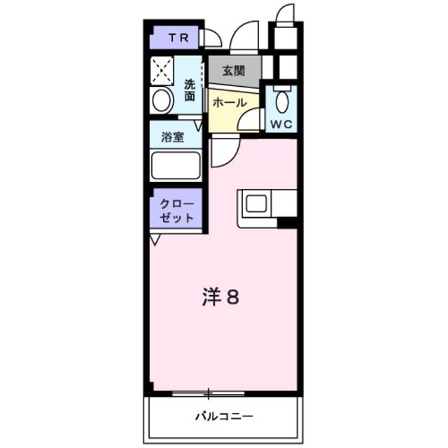 ブルック(ワンルーム/2階)の間取り写真