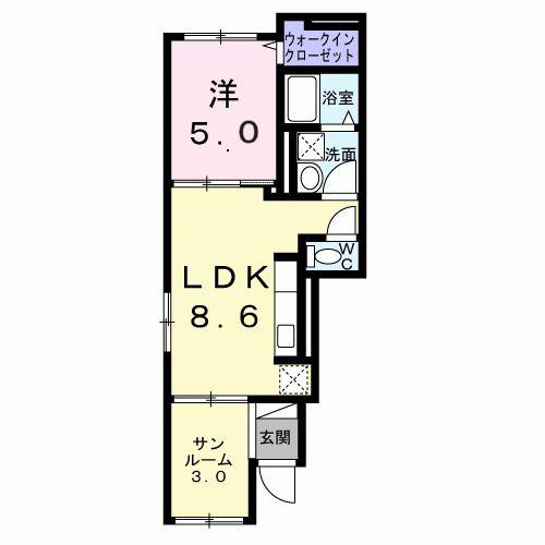 メゾン ド ベル(1LDK/1階)の間取り写真