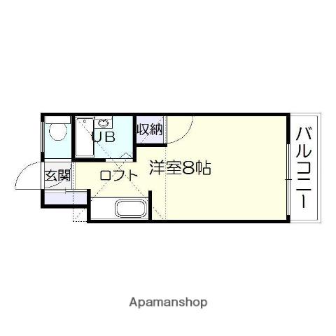 スパロー吉野(ワンルーム/2階)の間取り写真