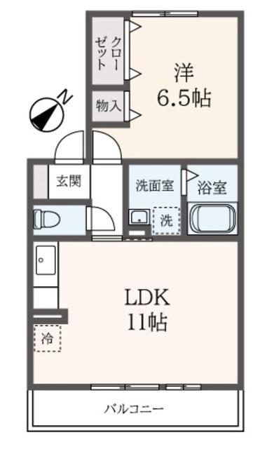 パストラル(1LDK/1階)の間取り写真