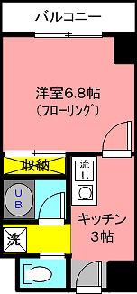 ビラデステ伊佐津(1K/7階)の間取り写真