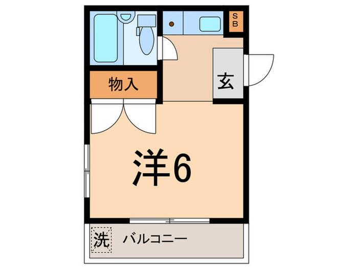 サンハイツ洗足(ワンルーム/2階)の間取り写真
