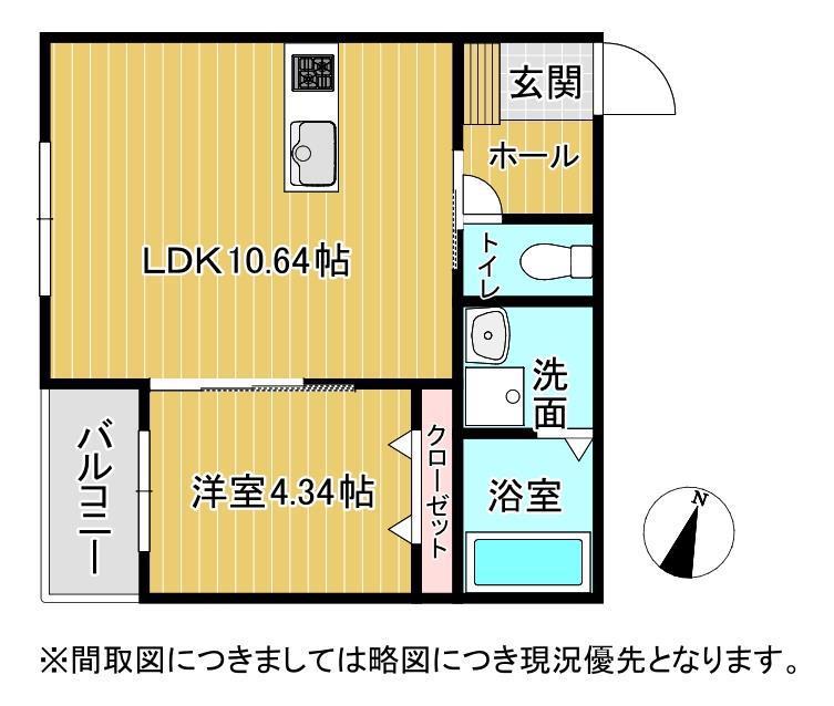 BRAVEBASE熊本東(1LDK/1階)の間取り写真