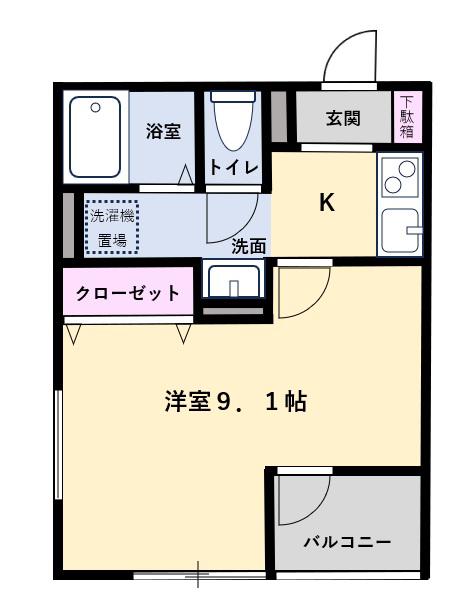 LA CONFOLE(1K/3階)の間取り写真