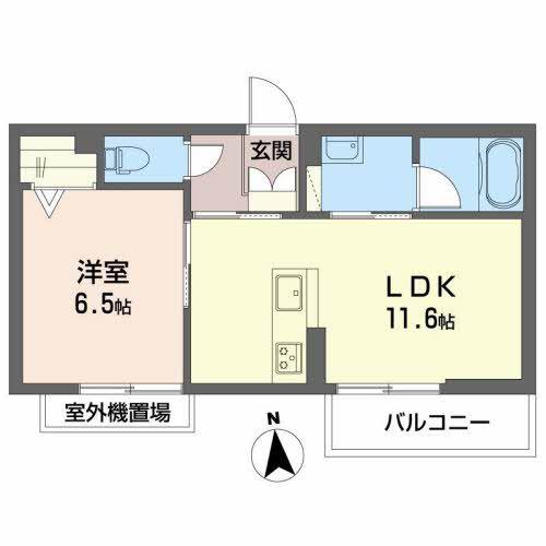 ベレオ西町(1LDK/3階)の間取り写真