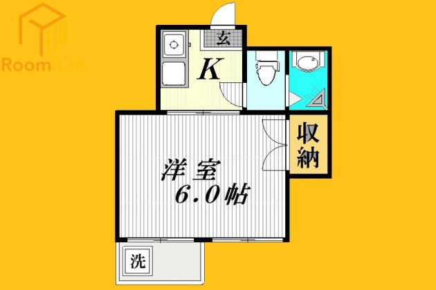 益谷ハイツ(1K/3階)の間取り写真
