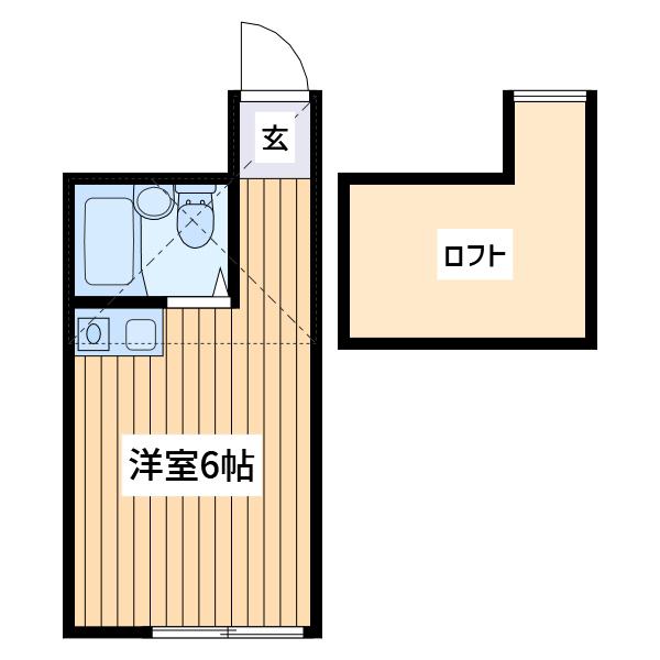 レジデンシャル大倉山(ワンルーム/2階)の間取り写真